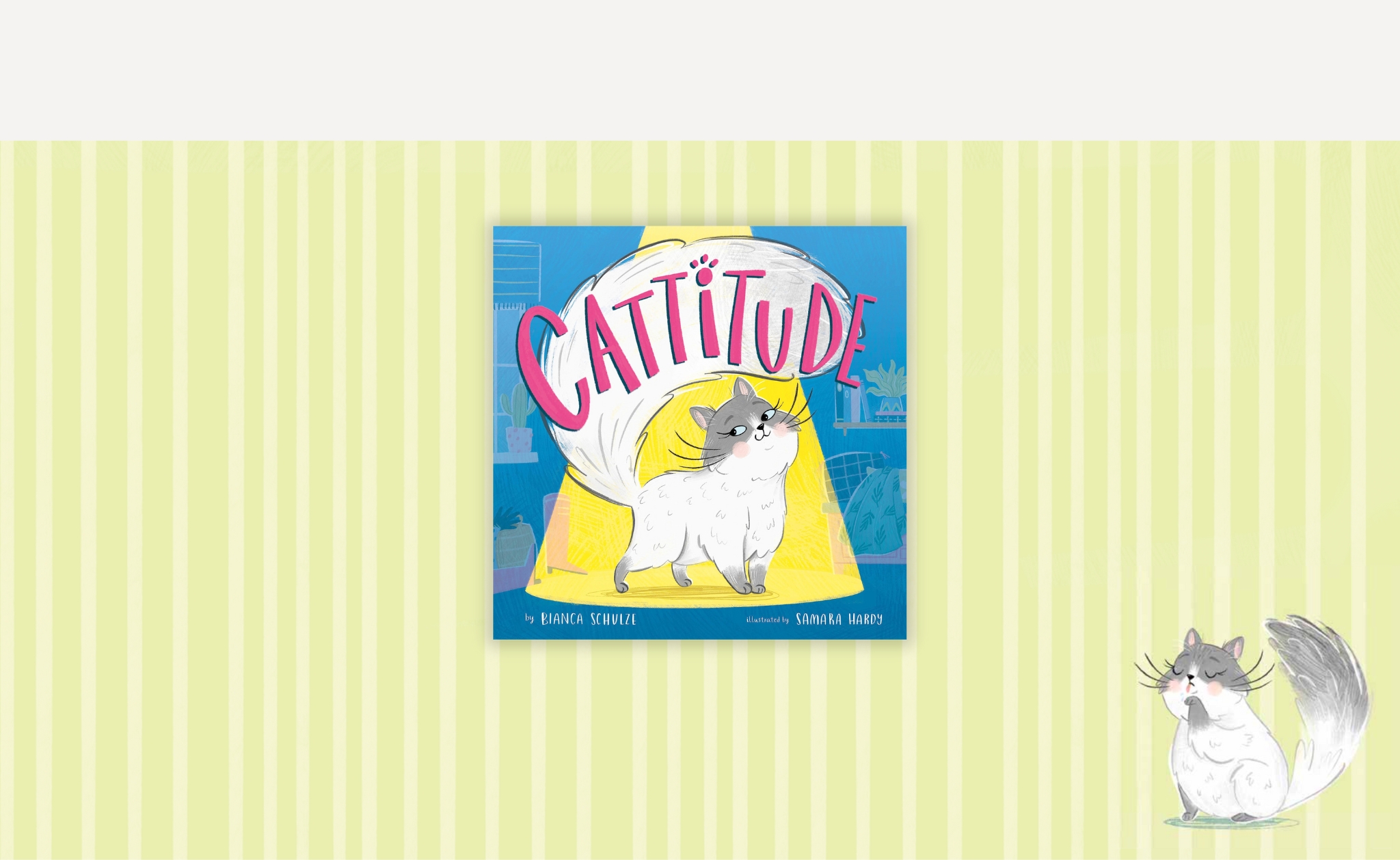 Cattitude endpapers and book cover