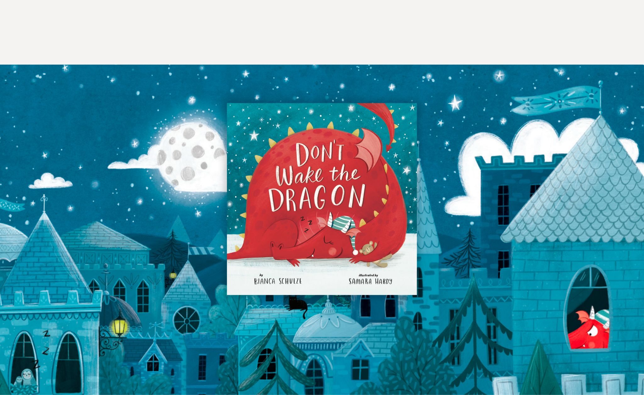 Don't Wake the Dragon endpapers and book cover